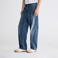 Lee 26早秋新品五袋款761宽松阔腿牛仔裤中蓝色男休闲