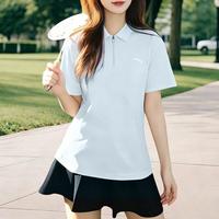安踏 速干正肩POLO衫显瘦T恤女士短袖夏透气跑步羽毛球休闲运动T