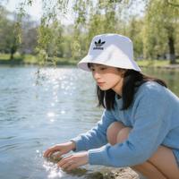 adidas 三叶草 女士轻量透气日常出行户外旅行便携遮阳帽简约百搭渔夫帽