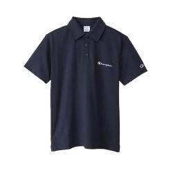 Champion 独家脚本徽标刺绣基本款 Polo 衫,短袖,100% 纯棉,Polo SHIRTC3-X361Z 男式, 海军蓝