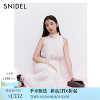 SNIDEL 连衣裙女26春夏新品时尚优雅纯色无袖收腰百褶长裙SWFO262313 象牙白 M