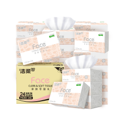 洁柔 粉Face 百花香抽纸可湿水 3层加厚100抽*24包