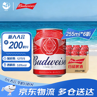 百威 TOP经典醇正淡色拉格啤酒 255mL