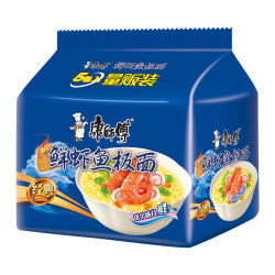 康师傅 方便面 鲜虾鱼板面98g*5连包