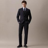 Massimo Dutti 男含羊毛带垫肩商务通勤易打理西服外套