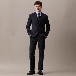 Massimo Dutti 男含羊毛带垫肩商务通勤易打理西服外套