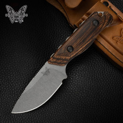 BENCHMADE 美国进口Benchmade蝴蝶15017高硬度户外小直刀S30V钢 皮鞘