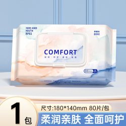 蓝漂 80抽大包湿巾加大加厚手口湿巾纸一次性湿纸巾纸抽家用实惠装