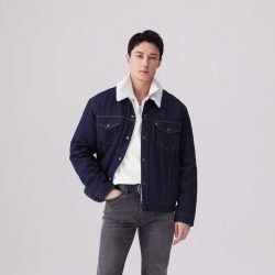 Levi's 男士仿羊羔毛牛仔夹克 16365-0075