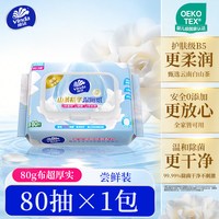 维达 山茶花B5精华湿厕纸80抽洁厕湿巾私处擦屁屁湿纸巾男女士专用