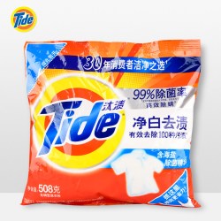 汰渍 508g洗衣粉净白去渍去油去污手洗机洗净白无磷袋装家庭装