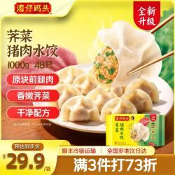 湾仔码头 玉米蔬菜猪肉水饺1320g66只早餐食品速食半成品面点生鲜速冻水饺 荠菜猪肉水饺1000g48只