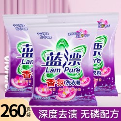 蓝漂 洗衣粉260克/袋家用实惠装家庭装机洗手洗洁净去渍易漂洗衣粉
