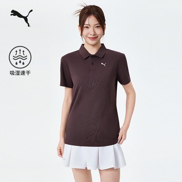 PUMA 吸湿速干修身短袖POLO衫男女情侣PUMA彪马商务休闲运动T恤 528700
