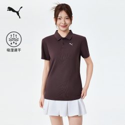 PUMA 吸湿速干修身短袖POLO衫男女情侣PUMA彪马商务休闲运动T恤 528700
