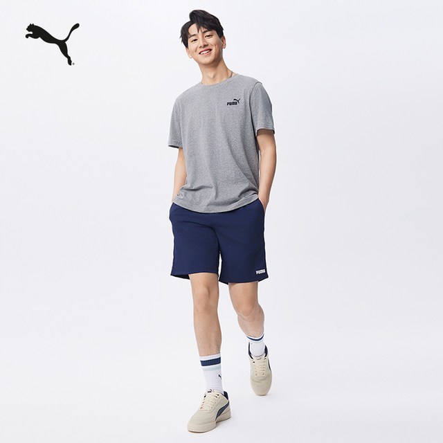 PUMA 百亿|黑色直筒休闲跑步短裤男PUMA彪马官方夏季健身运动裤 690282