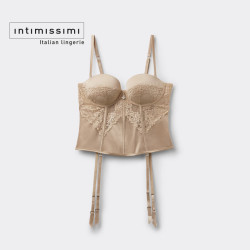 Intimissimi 意舒漫夏季新品ANNA桑蚕丝拼接蕾丝塑身胸衣GDI2596 香槟色-447J M
