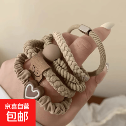 网红ins高弹力皮筋混装耐用头绳气质简约高马尾发绳高级新款发圈 卡其