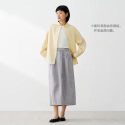 無印良品 MUJI 无印良品 女式 汉麻 水洗茧形裙长半身裙女裙子夏季女装