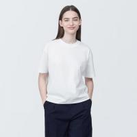 無印良品 MUJI 【天竺织】圆领短袖T恤 女士上衣