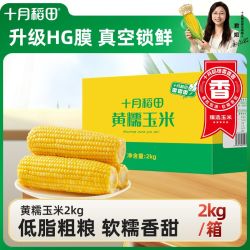 十月稻田 黄糯玉米2kg低脂粗粮早餐真空东北