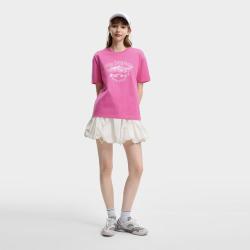 FILA 女装女式简约运动T恤女圆领百搭宽松针织短袖衫上衣