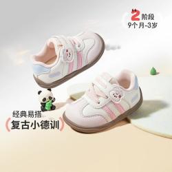 牧童 宝宝复古学步德训鞋2026秋季男童轻便防踢撞步前鞋软底女童鞋