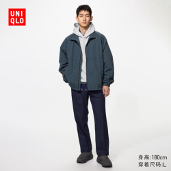 优衣库 法兰绒舒适九分裤男装女装/长裤裤子/休闲裤486822 69 藏青色 M