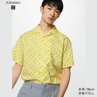 优衣库 印花衬衫/短袖男装女装合作款/衬衣空调衫489136 43 黄色 M