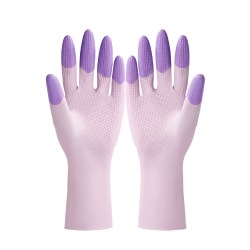 本柔 缤彩乳胶洗碗手套乳胶橡胶洗衣服防水防油厨房居家清洁耐用
