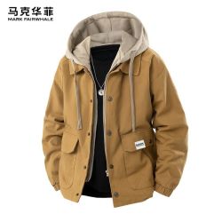 马克华菲 纯棉假两件工装夹克