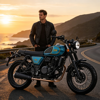 轻骑 大脚攀爬者全地形版250 潮流复古通勤跨骑越野燃油摩托车 孔雀蓝