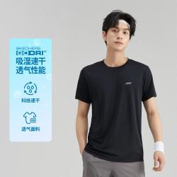斯凯奇 透气速干运动t恤男短袖t恤男跑步服夏季