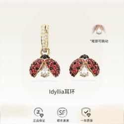 施华洛世奇 Idyllia水滴形耳环瓢虫耳饰饰品