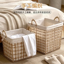 日式脏衣篓家用脏衣服收纳筐草编脏衣篮筐卧室浴室洗衣篮子