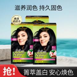 施华蔻 怡然染发剂3盒+洗发露 植物天然遮盖白发自己染染发膏
