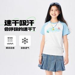 匡威 速干凉感T|匡威儿童短袖T恤女童多巴胺短T大童26夏季新品