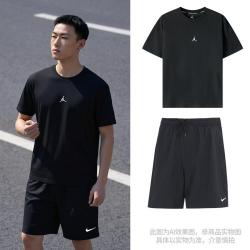 NIKE 男上衣圆领短袖潮流运动T恤透气短裤男裤休闲运动裤
