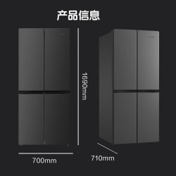 康佳 401L十字对开双开四门电冰箱大容量超薄家用静音节能冰箱小型