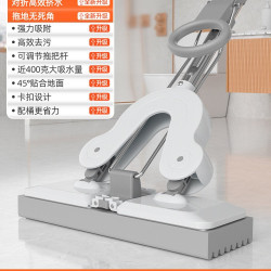 尚奇 海绵拖把免手洗家用一拖净2024新款滚轮式吸水拖地神器大号胶棉拖