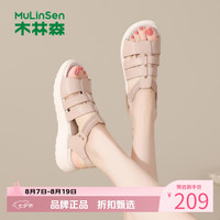 木林森 女鞋镂空罗马凉鞋 夏季轻便休闲运动凉鞋百搭优雅女士增高凉鞋子