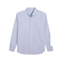 Brooks Brothers 男士牛津纺条纹纽扣领衬衫