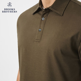 布克兄弟 3002 纯色刺绣logo Polo衫 深绿色 XL