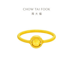 周大福 猫眼时来运转定价足金黄金戒指 R30137 七夕礼物1