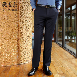 雅戈尔 休闲裤男商务休闲水洗裤裤子自然垂顺易打理 GCSX323005FWA藏青色 31/78A