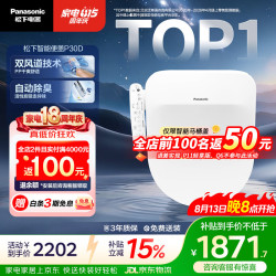 Panasonic D型智能马桶盖 双风道烘干 自动除臭全功能P30D型号