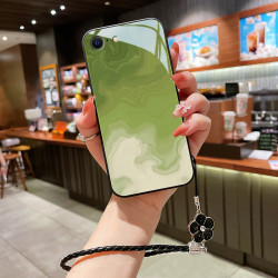 鼎致 五彩波纹适用iPhone苹果6plus手机壳6s玻璃6splus女款挂绳I6硅胶