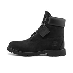 Timberland 男款黑色牛皮防水马丁靴 19039