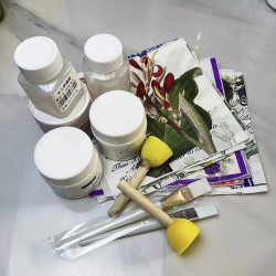 手工拼接胶，大豆油墨印花彩色花朵餐巾纸