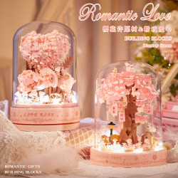 积木拼装花束成人版永生花高颜值摆件送女生朋友闺蜜生日礼物七夕